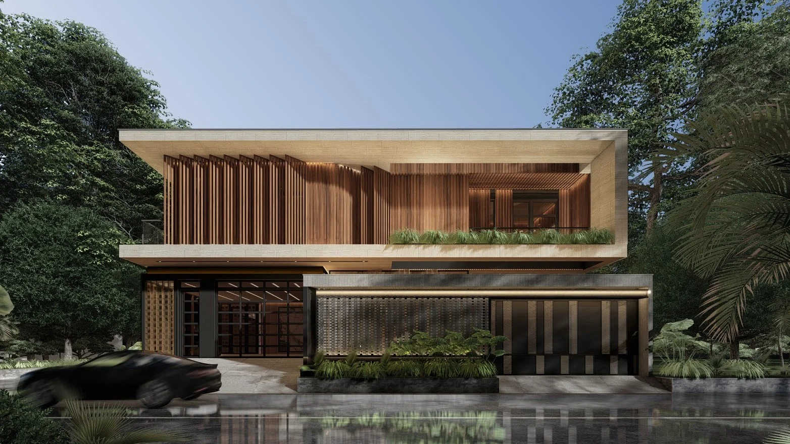 Fasad rumah modern karya Harvey.id